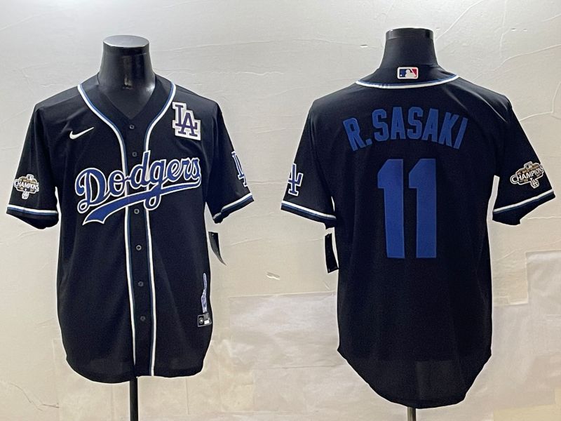 Men Los Angeles Dodgers 11 R.Sasaki Black Fashion Game 2025 Nike MLB Jersey style 3064